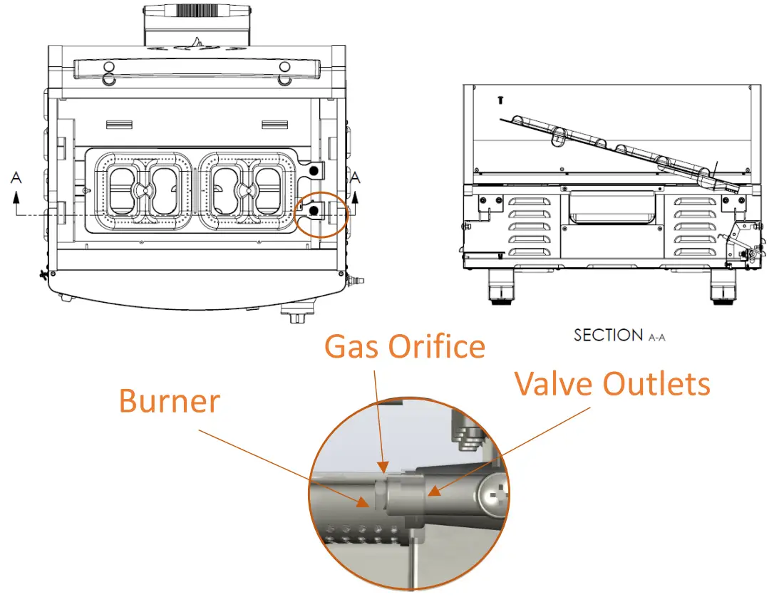 HALO Elite1B Countertop Griddle - Burner venturi