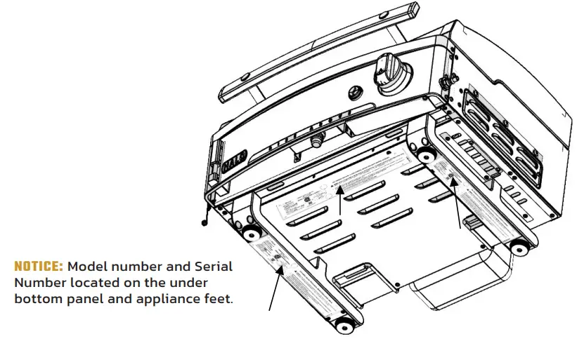 HALO Elite1B Countertop Griddle - bottom panel
