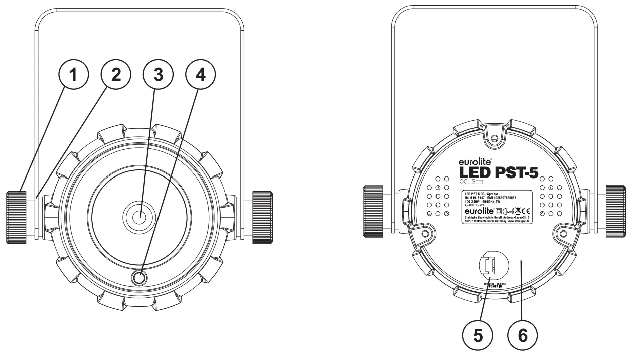 eurolite PST 5 QCL LED Pinspot - DEVICE