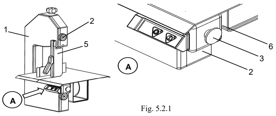 Checking efficiency and fitting of safety devices and protections A - Check microswitch “6” efficiency