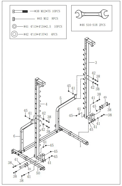 SUNNY HEALTH FITNESS SF-XF920021 Smith Machine Squat Rack Essential Series II - fig 6