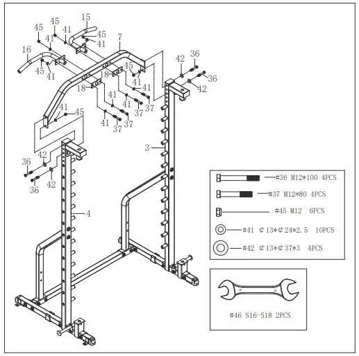 SUNNY HEALTH FITNESS SF-XF920021 Smith Machine Squat Rack Essential Series II - fig 7