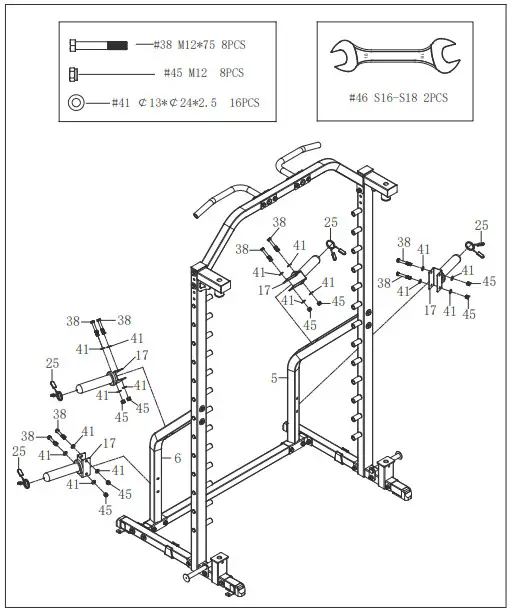 SUNNY HEALTH FITNESS SF-XF920021 Smith Machine Squat Rack Essential Series II - fig 8