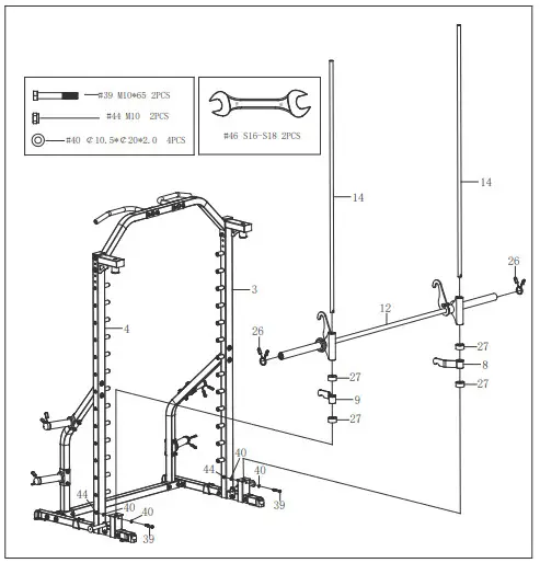 SUNNY HEALTH FITNESS SF-XF920021 Smith Machine Squat Rack Essential Series II - fig 9