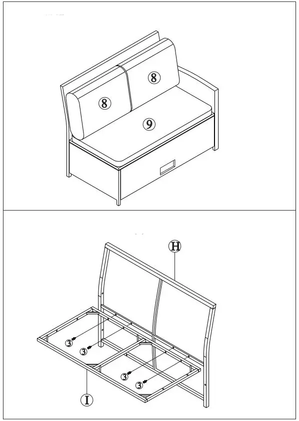 Boyel Living 6 Pieces PE Rattan Sectional Outdoor Furniture Cushioned Sofa Set with 2 Storage Under Seat-FIG10
