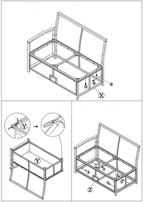 Boyel Living 6 Pieces PE Rattan Sectional Outdoor Furniture Cushioned Sofa Set with 2 Storage Under Seat-FIG12