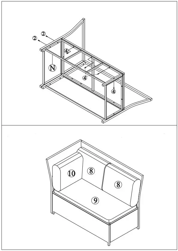 Boyel Living 6 Pieces PE Rattan Sectional Outdoor Furniture Cushioned Sofa Set with 2 Storage Under Seat-FIG15