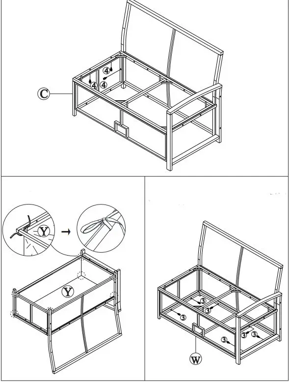 Boyel Living 6 Pieces PE Rattan Sectional Outdoor Furniture Cushioned Sofa Set with 2 Storage Under Seat-FIG9