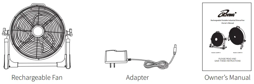 iLIVING ILG8RX12 Rechargeable Portable Industrial Outdoor Fan - UNPACKING