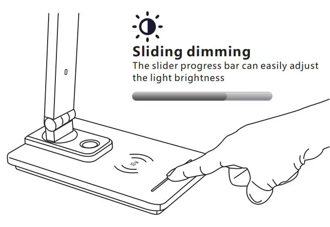 OOBEST TX223C 10W Wireless Charging Table Lamp Instruction Manual - Display screen and functions