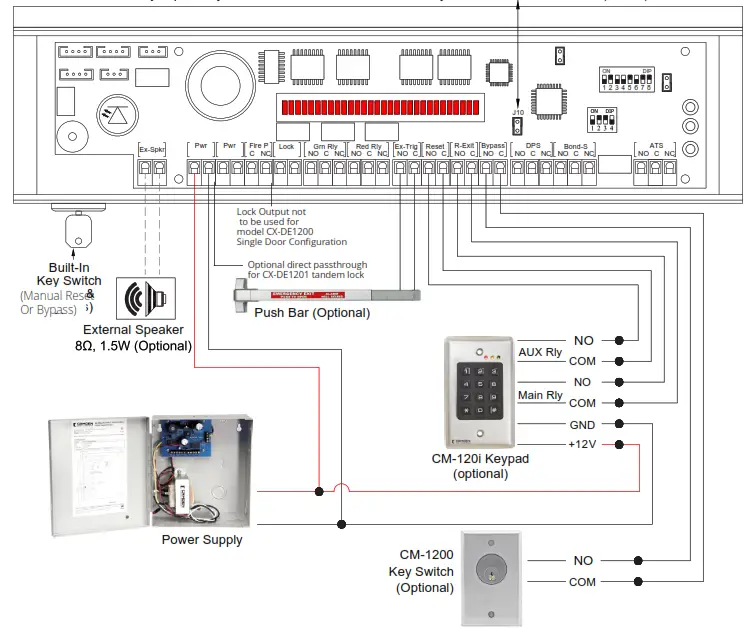 CAMDEN DOOR CONTROLS CX-DE1200 Delayed Egress Electro Magnetic Lock - Settings1