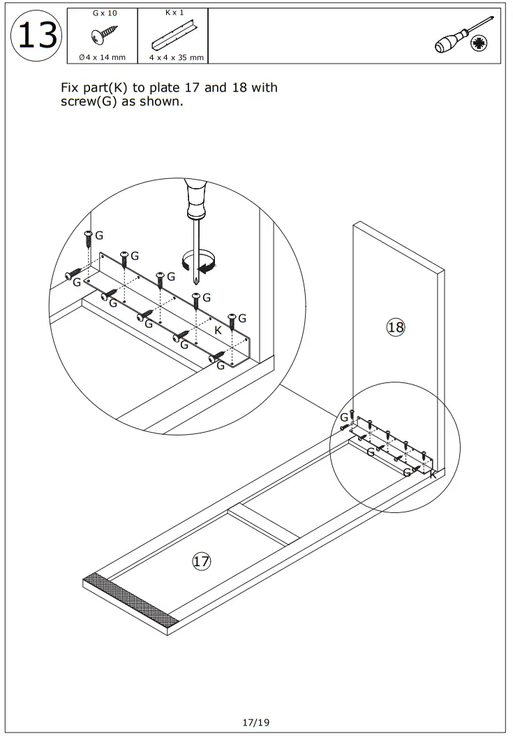 FUFU GAGA KF260058 01SD 6 Drawer L Shaped Dresser with Rotatable Desk - fig16