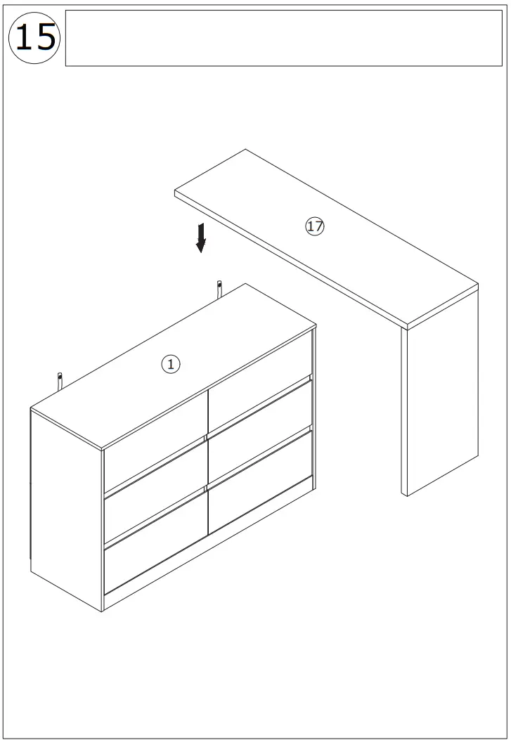FUFU GAGA KF260058 01SD 6 Drawer L Shaped Dresser with Rotatable Desk - fig18