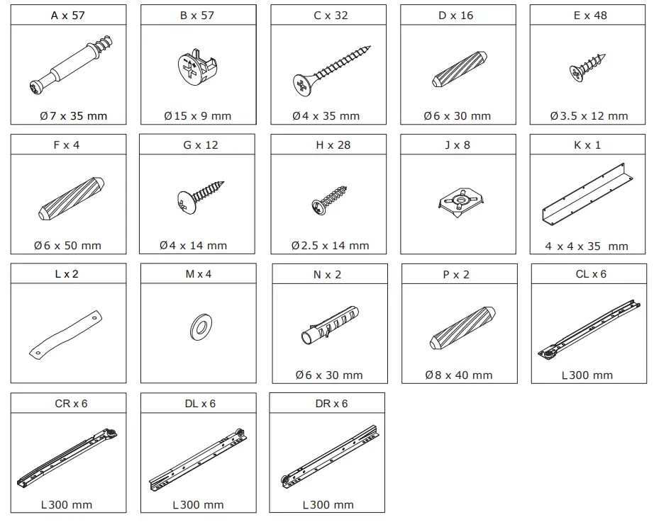 FUFU GAGA KF260058 01SD 6 Drawer L Shaped Dresser with Rotatable Desk - fig2