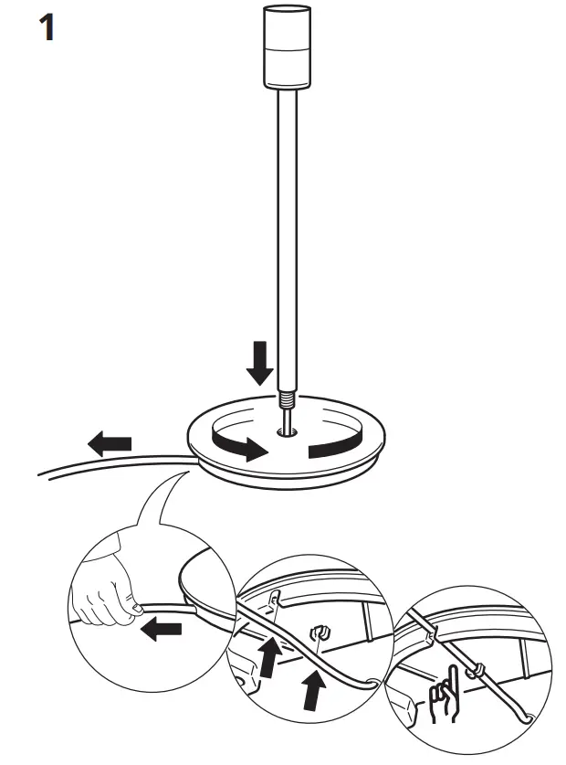 IKEA SKAFTET AA-2117773-2 Floor Lamp Base Arched Black - package 2