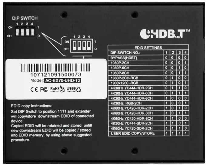 AVPro Edge AC-EX70-UHD-KIT Ultra Slim 70 Meter HDMI Via HDBaseT Extender - Transmitter1