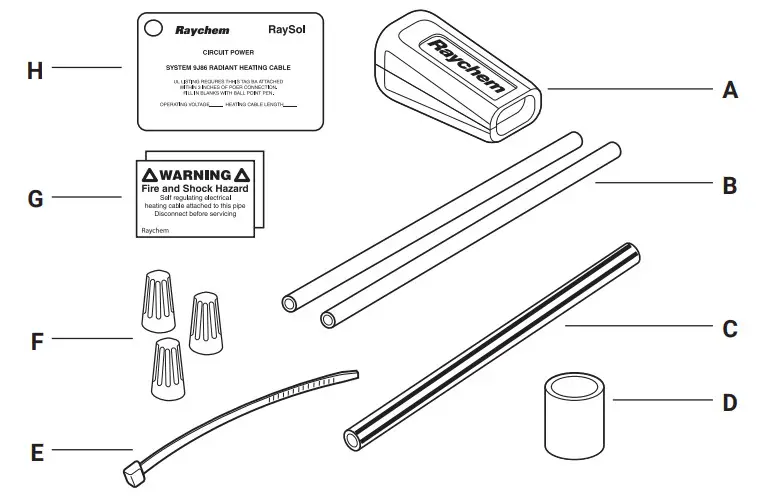 nVent RAYCHEM FTC-XC FTC Heat Shrinkable Connection Kit - KIT CONTENTS