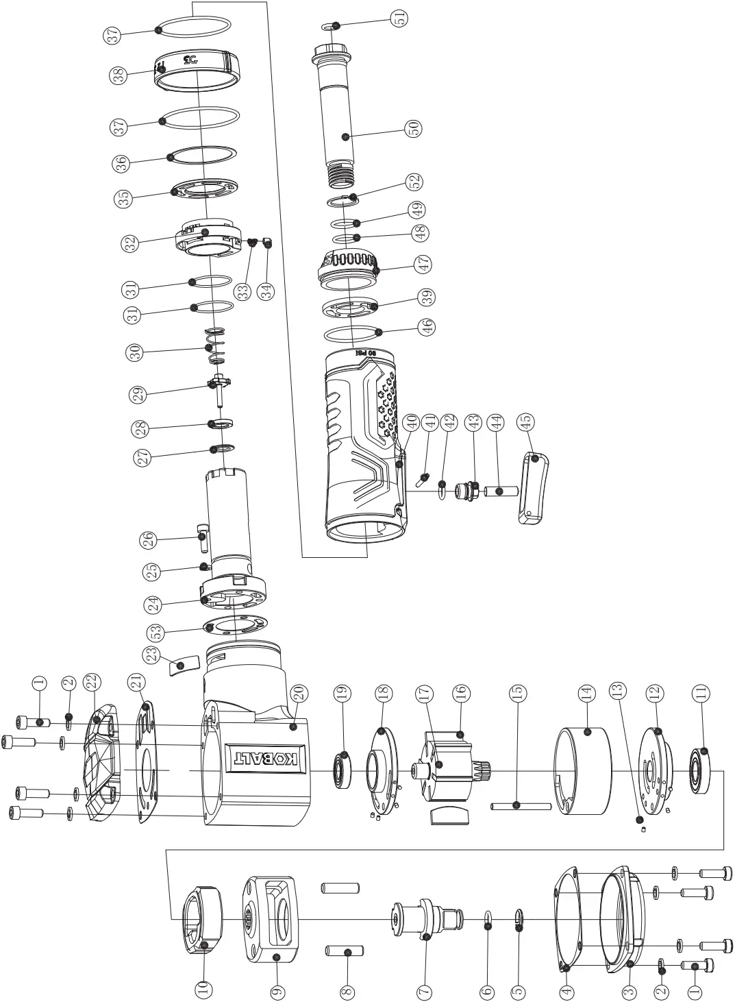 KOBALT SGY-AIR290 - REPLACEMENT PARTS LIST