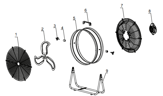 UTILITECH SFDC2 600T 24 Inch Portable Drum Fan - fig3