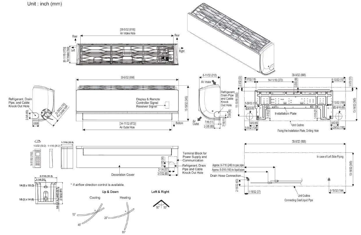 LG LA181HSV5 Single Zone Art Cool Mirror Wall Mounted 2