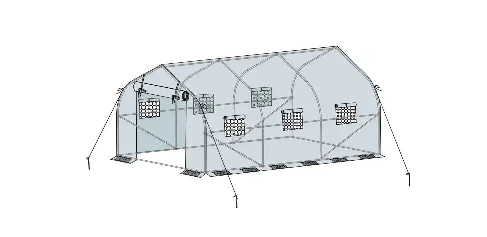 Outsunny 845-020 Walk-in Large Poly Greenhouse User Guide