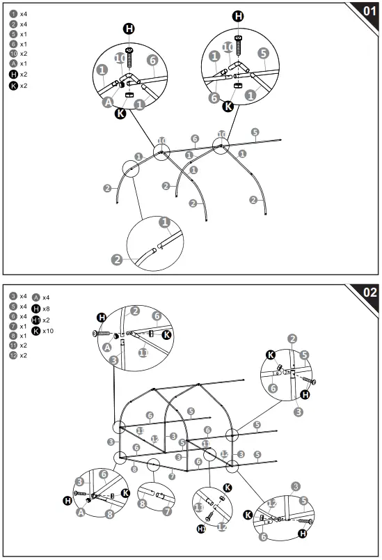 Outsunny 845-020 Walk-In Large Poly Greenhouse-fig3