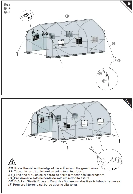 Outsunny 845-020 Walk-In Large Poly Greenhouse-fig5