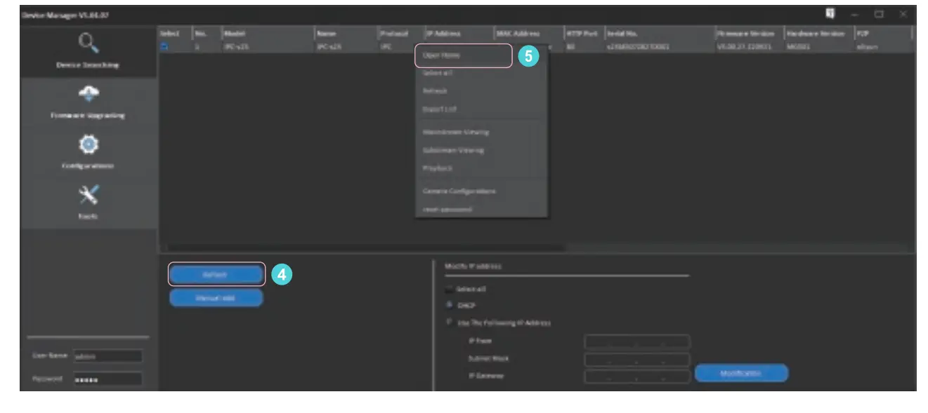 Access the Camera’s Web Interface