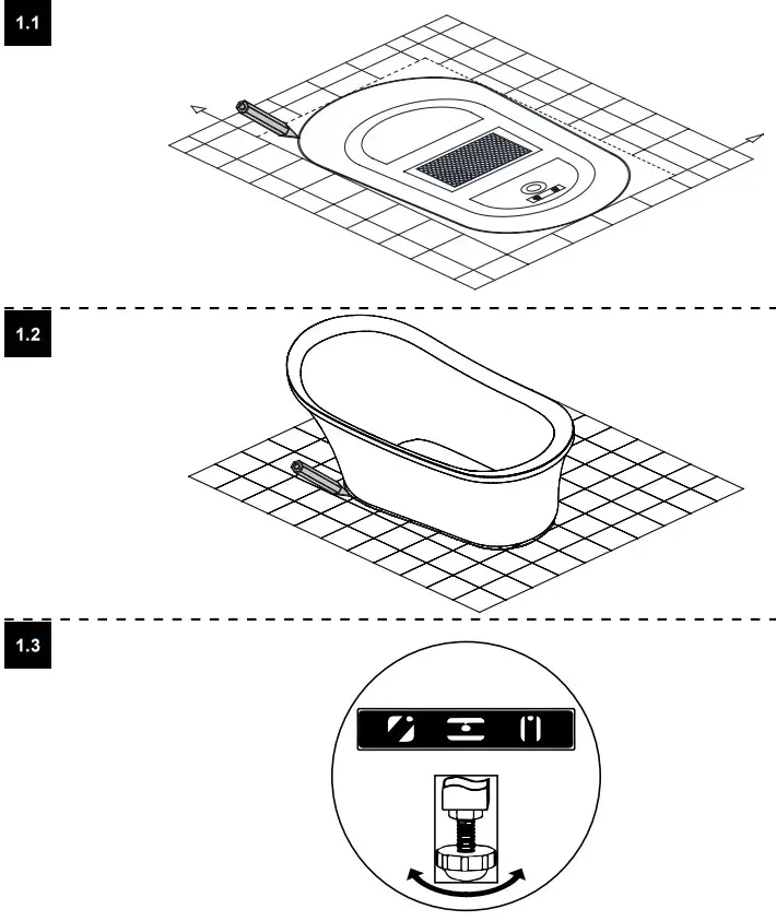 HOME DECORATORS COLLECTION GBBA021 BADDECK Bathtub - FLOOR TRACING