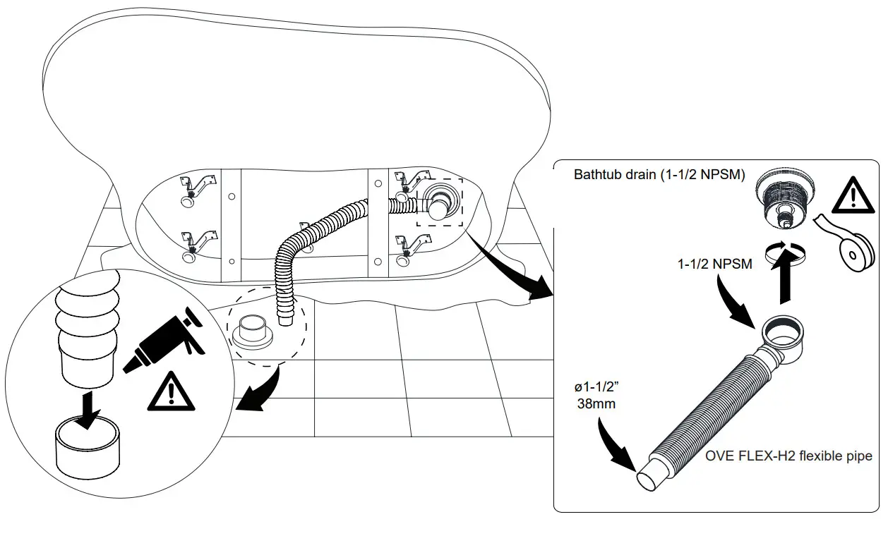 HOME DECORATORS COLLECTION GBBA021 BADDECK Bathtub - pipe