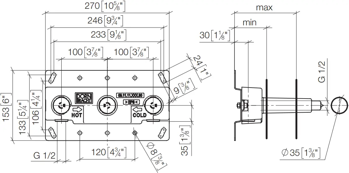 DORNBRACHT 35 700 970 90 - Dimensions