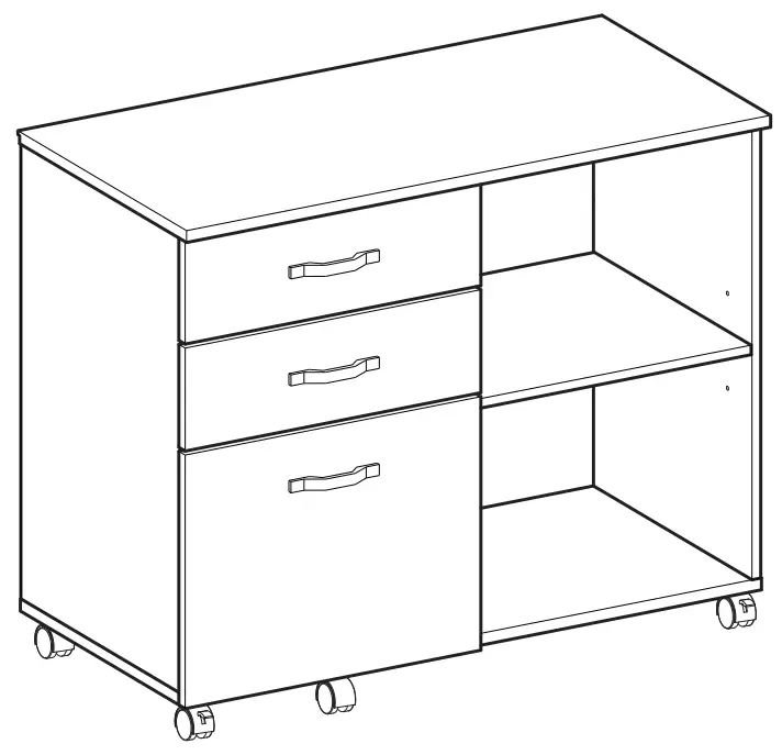 Casagear BM284573 32 Inch Metal Office Filing Cabinet 3 Drawers 2 Cabinets -