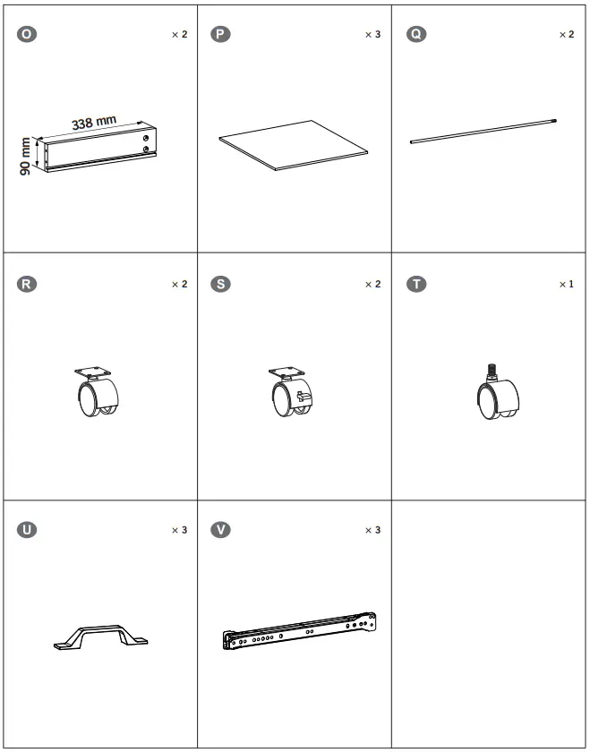 Casagear BM284573 32 Inch Metal Office Filing Cabinet 3 Drawers 2 Cabinets - fig 3