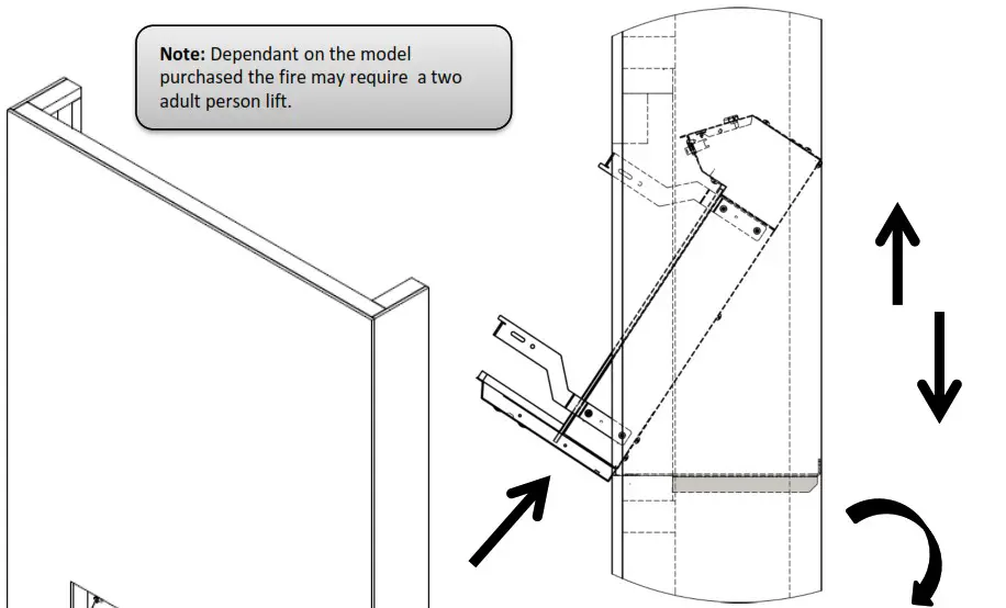 PRYZM Volta 42 Inch Inset Fire Conversion Kit - Installation 1