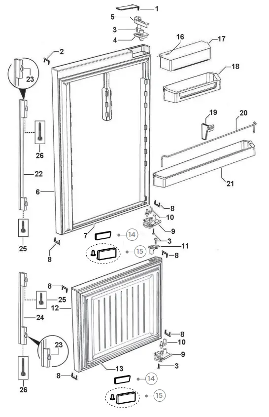 FISHER PAYKEL RF522BLXFDU5 FP EU Refrigerator Freezer - Fig 1