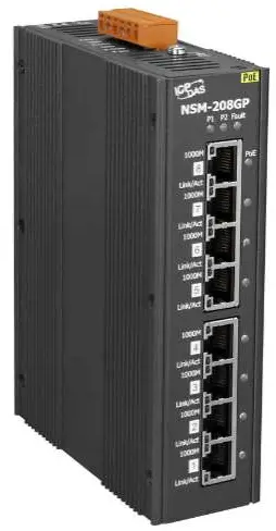 ICPDAS NSM-208GP CR Unmanaged Gigabit Ethernet Switch -