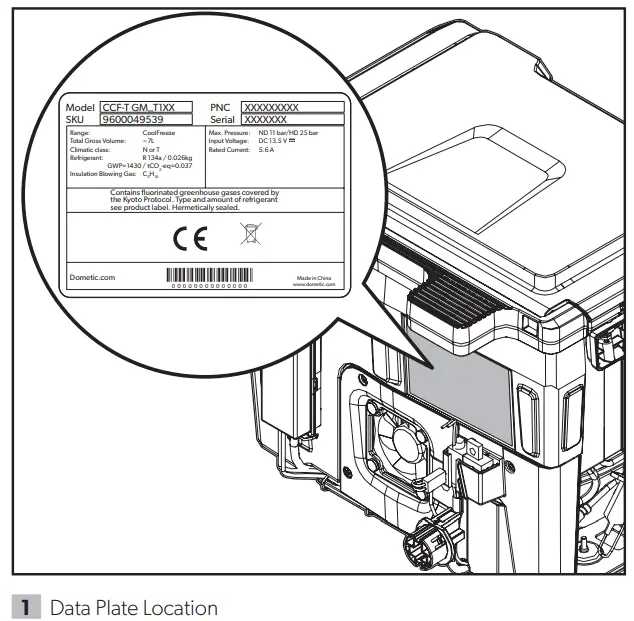 DOMETIC CCF-T GM Console Refrigerator - assembly 1
