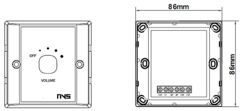 NVS-AC10006VC Volume Controller - Product Dimension