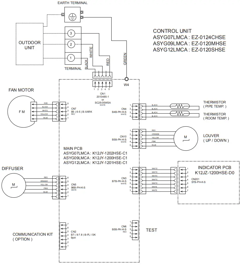 FUJITSU ASYG07LMCA Split Type Room Air Conditioner Wall Mounted Type - CIRCUIT1