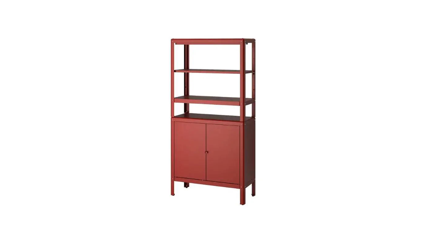 Ikea Kolbjörn Shelving Unit With Cabinet Brown Red Instructions