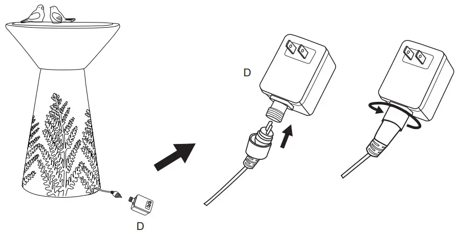 glitzhome 2007300051 Outdoor Fountain with LED Lights and Pump - fig 11