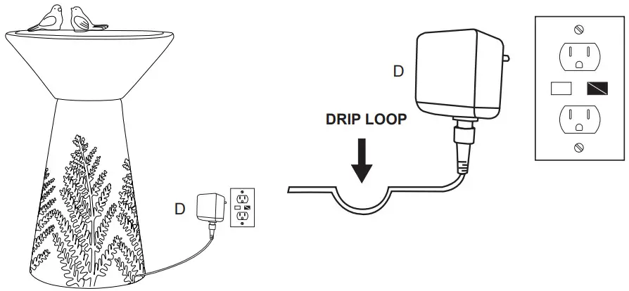 glitzhome 2007300051 Outdoor Fountain with LED Lights and Pump - fig 13