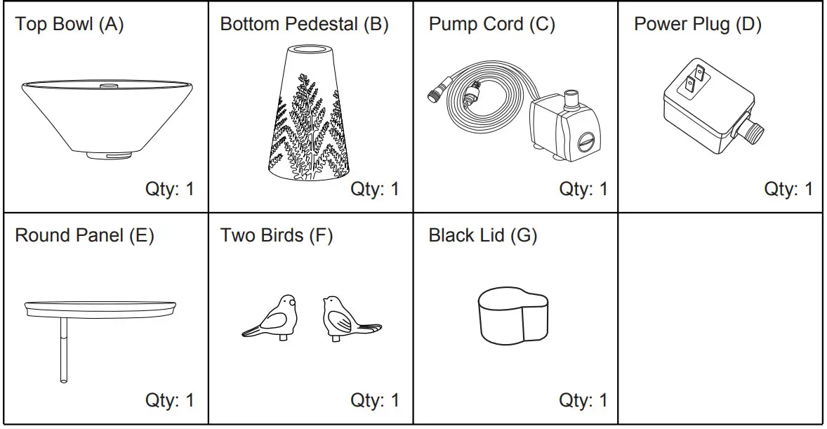 glitzhome 2007300051 Outdoor Fountain with LED Lights and Pump - fig 2