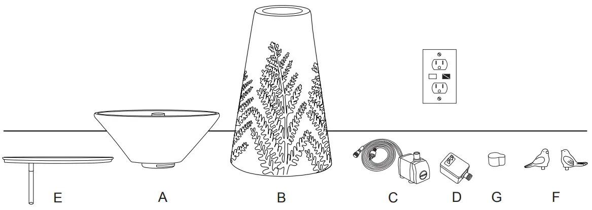 glitzhome 2007300051 Outdoor Fountain with LED Lights and Pump - fig 3