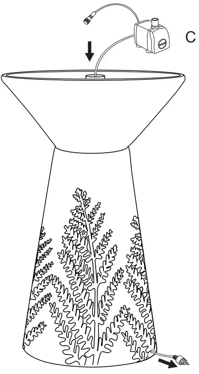 glitzhome 2007300051 Outdoor Fountain with LED Lights and Pump - fig 6