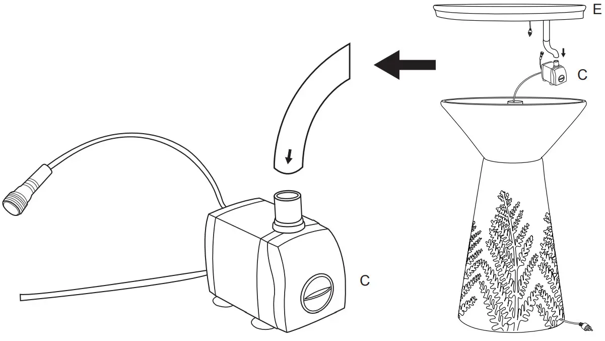 glitzhome 2007300051 Outdoor Fountain with LED Lights and Pump - fig 7