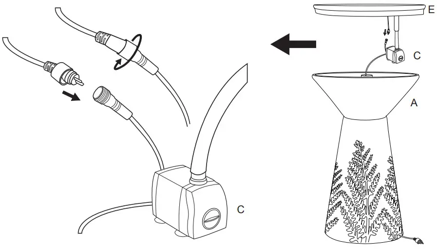 glitzhome 2007300051 Outdoor Fountain with LED Lights and Pump - fig 8