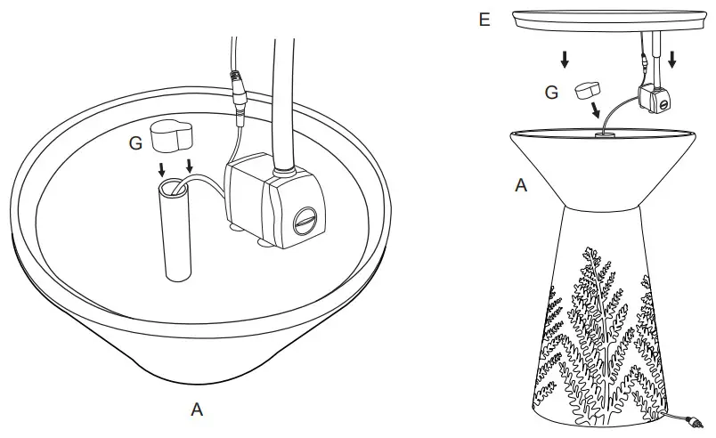 glitzhome 2007300051 Outdoor Fountain with LED Lights and Pump - fig 9