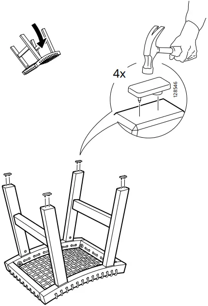IKEA STACKHOLMEN Stool Outdoor Light Brown Stained B8