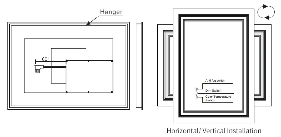 KRISTALLUM DP382 Mbolyeer Front and Backlit LED Bathroom Mirror - Check Functions 1